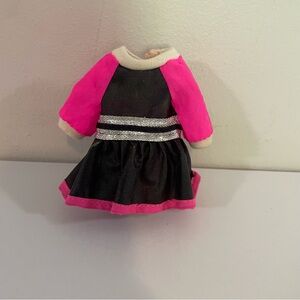 Barbie Pink and Black Doll Outfit with Silver Accents